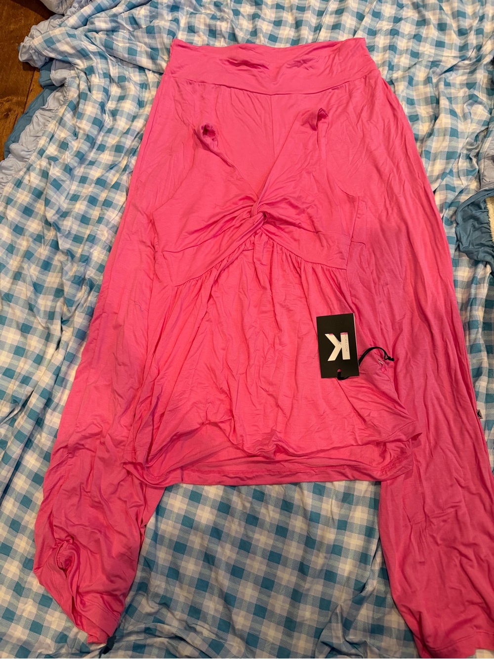 Kickee Pants Hot Pink Twist-Front Women's Pajama set